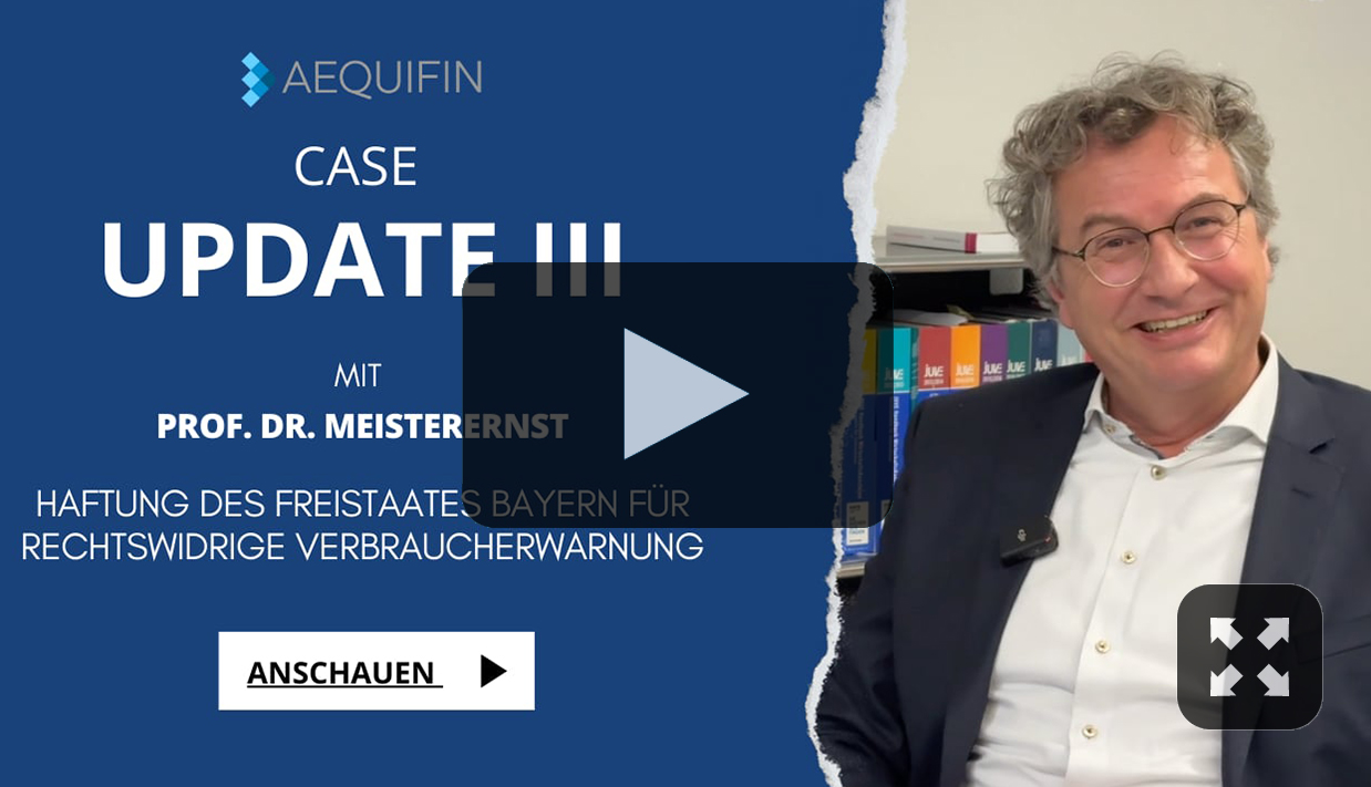 Haftung des Freistaates Bayern für rechtswidrige Verbraucherwarnung